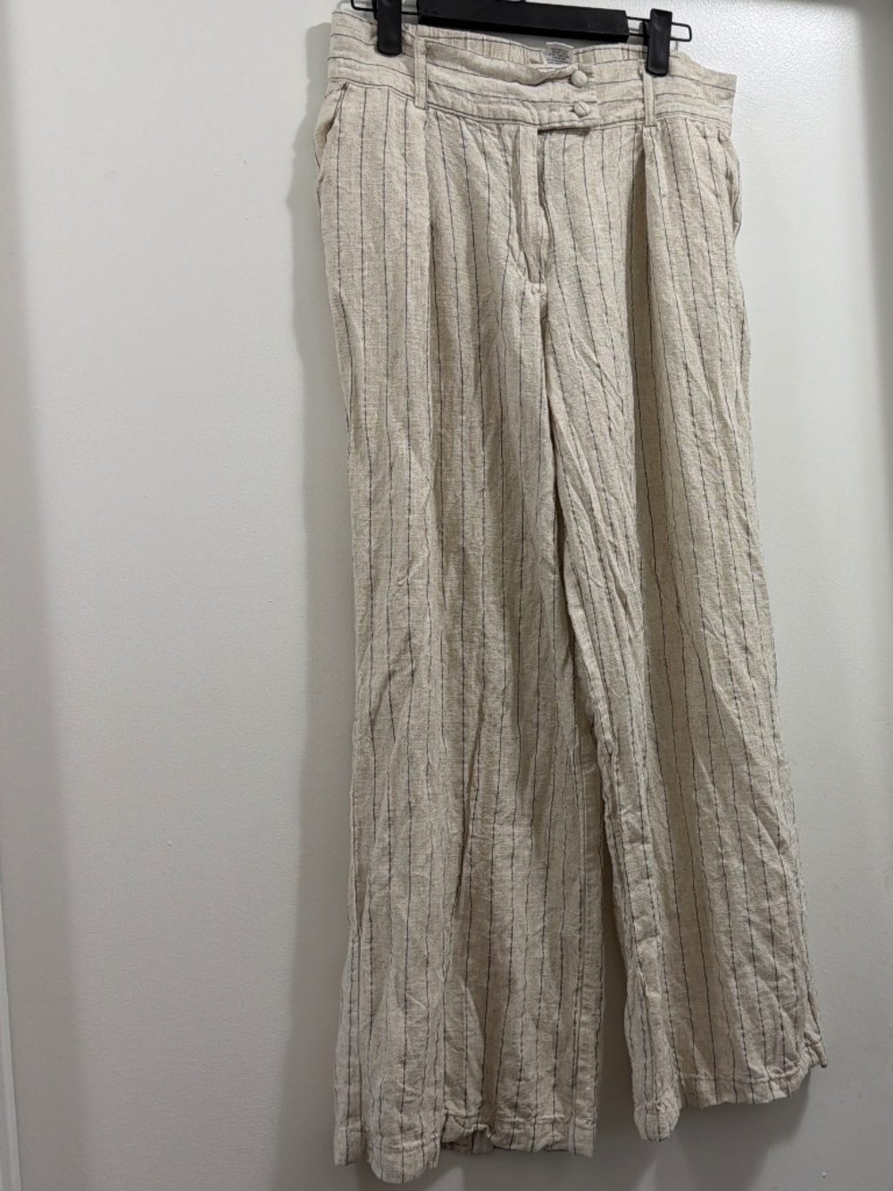 Fashion Nova cream and black stripe pants